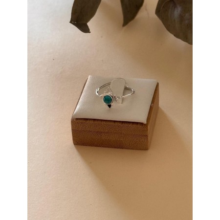 Anillo Nudo de Bruja  Piedra Turquesa- Plata de Ley