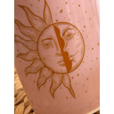 Taza Rosita con Sol y Luna – Energía, Armonía y Magia en tu Ritual Diario