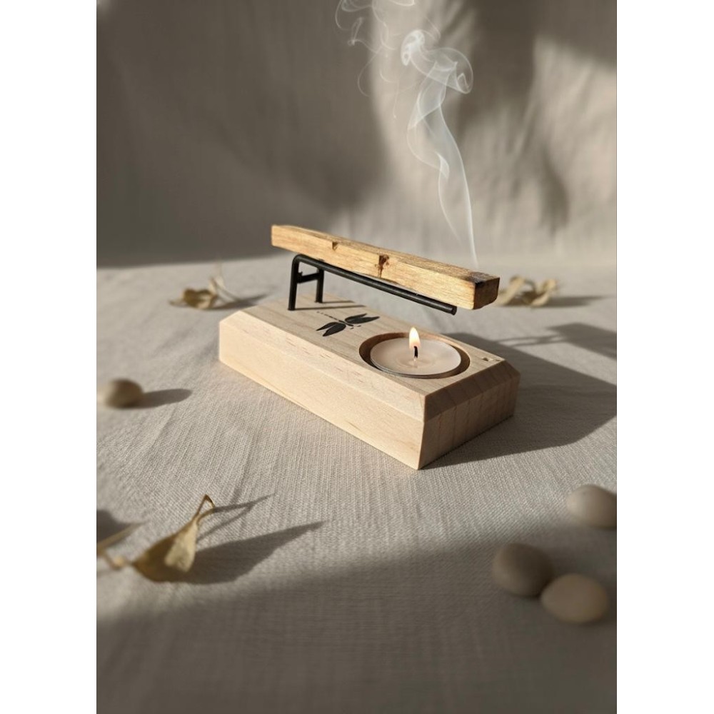 Quemador de Palo Santo de Madera con Símbolo de Libélulas
