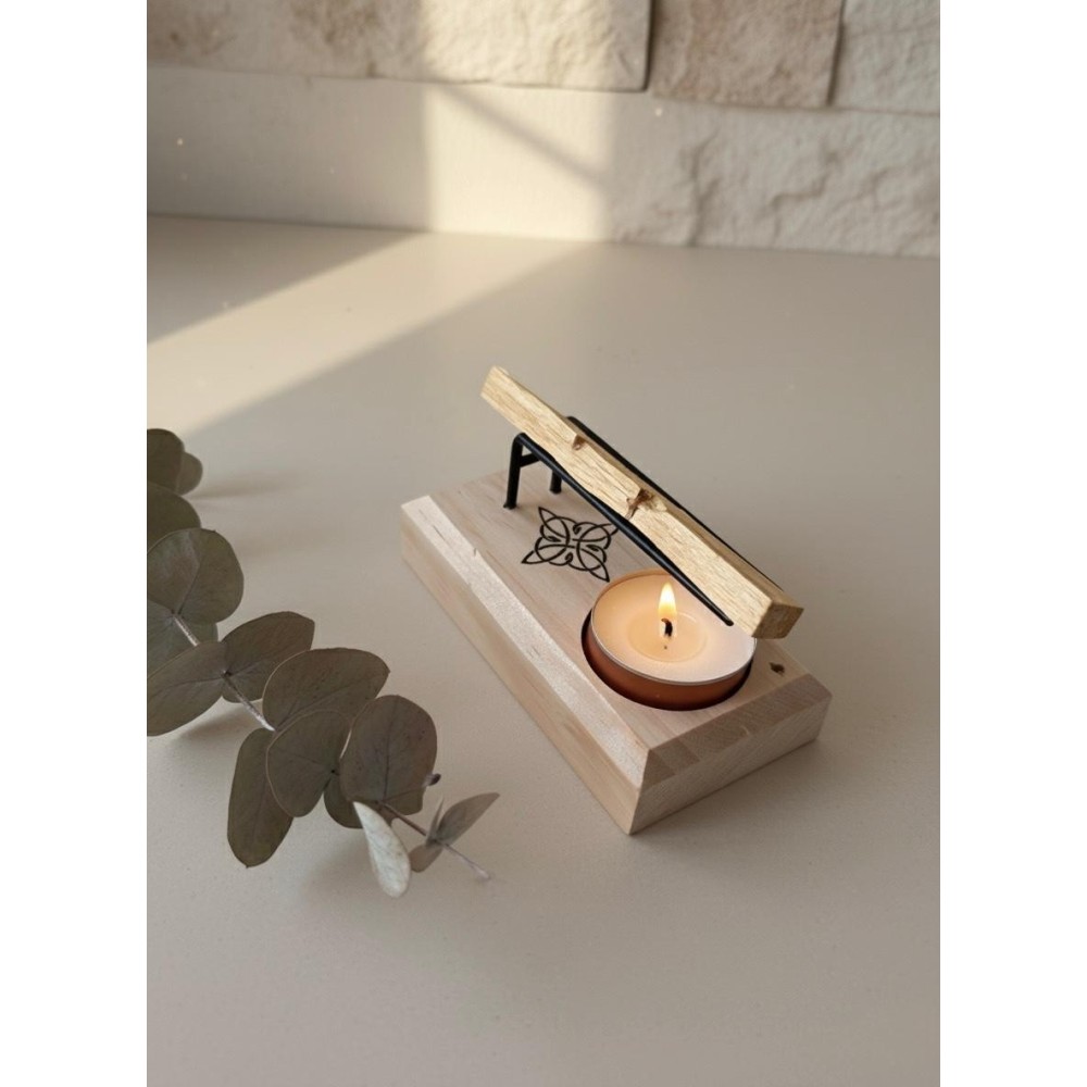 Quemador de Palo Santo de Madera con Nudo de Bruja