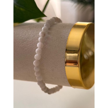 Pulsera Elastica de 4mm Piedra Luna