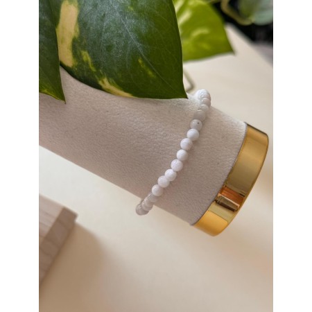 Pulsera Elastica de 4mm Piedra Luna