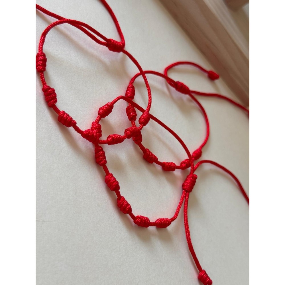 Pulsera Roja 7 Nudos