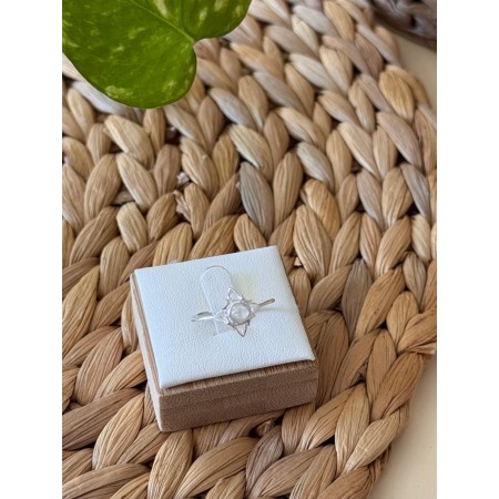Anillo Nudo de Bruja piedra Luna - Plata de Ley